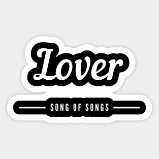 Couple (Lover/Beloved) - Lover - Song of Songs - White text Black Background Sticker